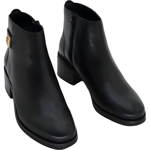 Cole Haan Holis Buckle Ankle Boots Black Block Heel Women's US 5M EU 35 - Picture 1 of 6